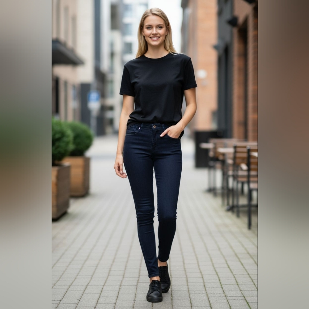 Frame - Black Jeans/Ali High Rise Cigarette